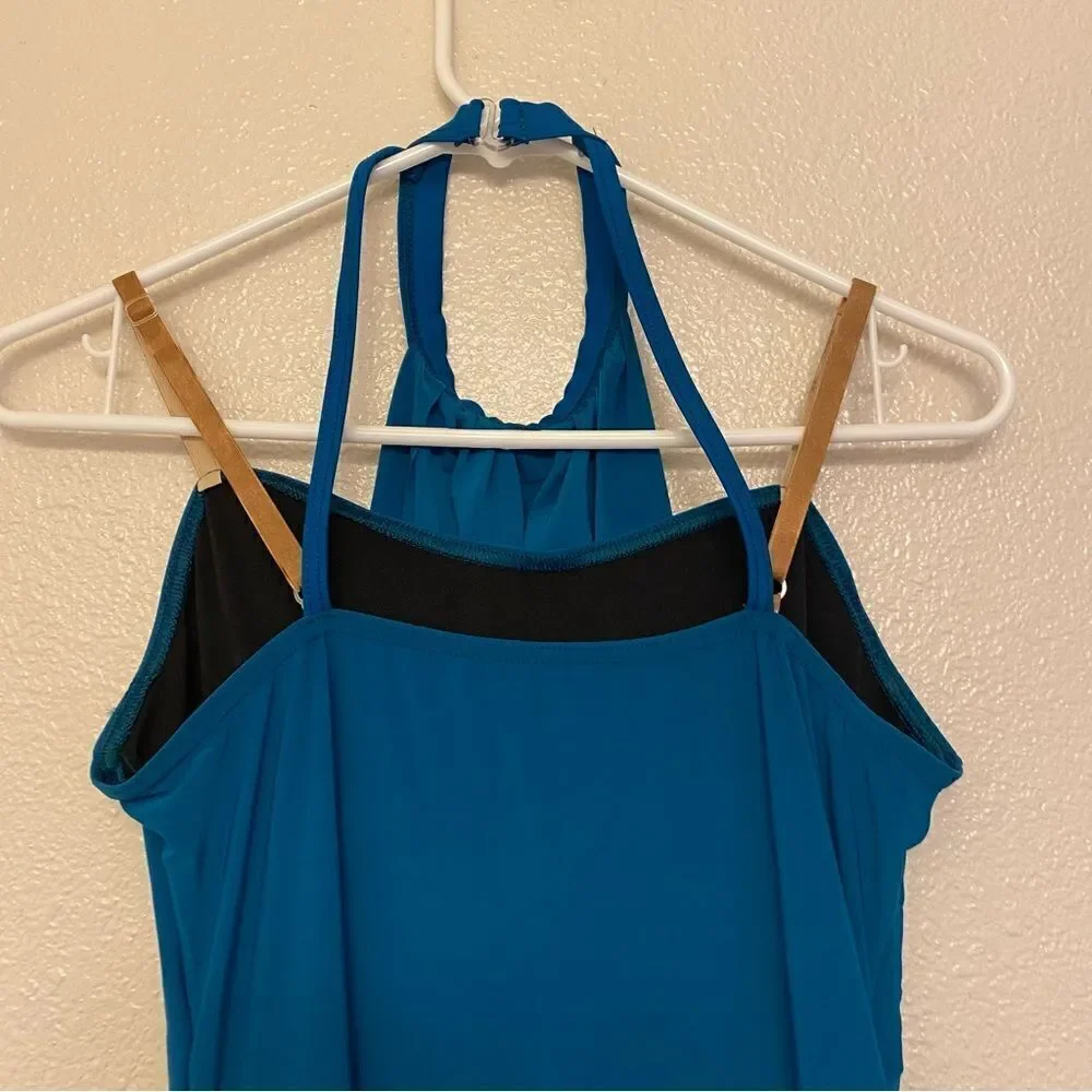 Weissman Dance costume teal jersey dress Depth Over Distance 11417 Adult LA